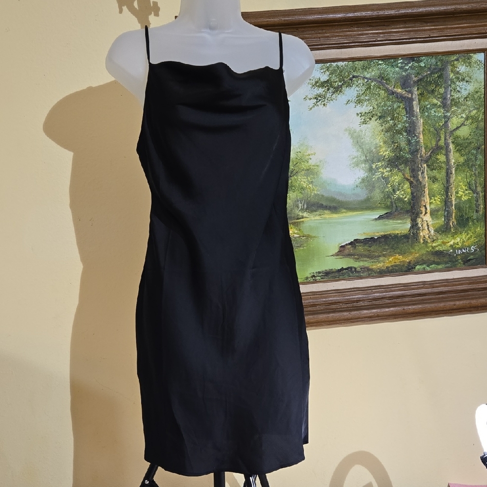 Elegant Black Slip Dress k6
